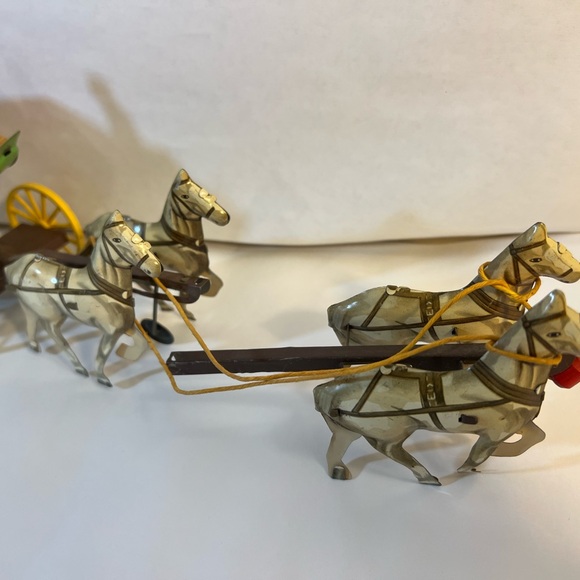 Vintage tin toy Northwestern Stage coach with horses , box and brochure. - Picture 5 of 14